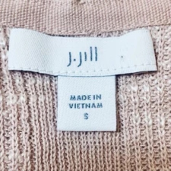 J Jill Women's Size S Linen Blend Longline Beachy Coastal Open Cardiagan Pink - Picture 3 of 11